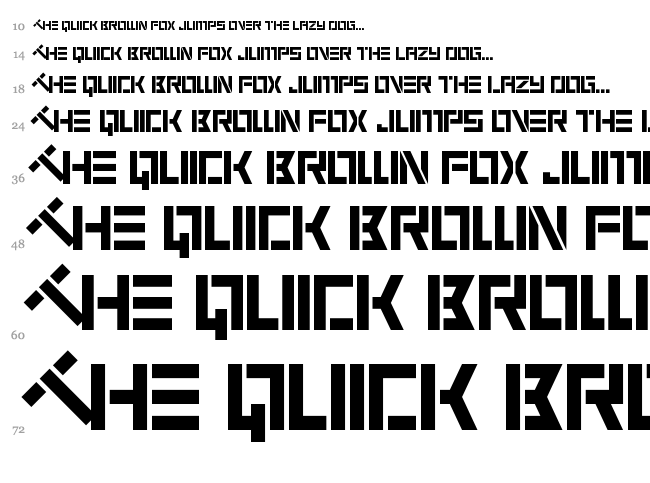 6 Cells font waterfall